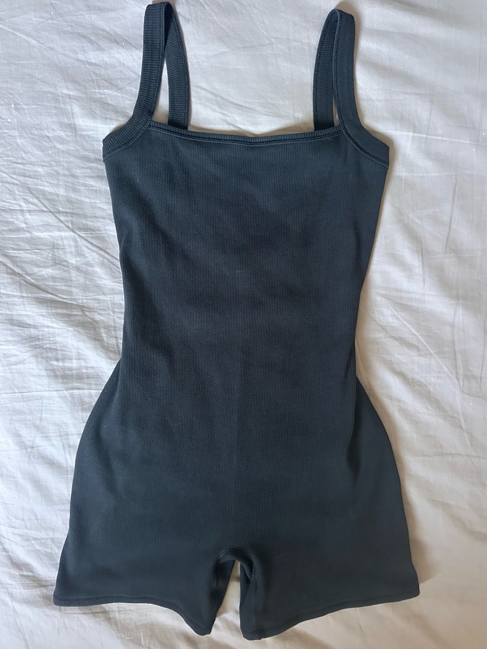 SKIMS Soft Lounge Ribbed Romper 🖤 Black/Charcoal Size S